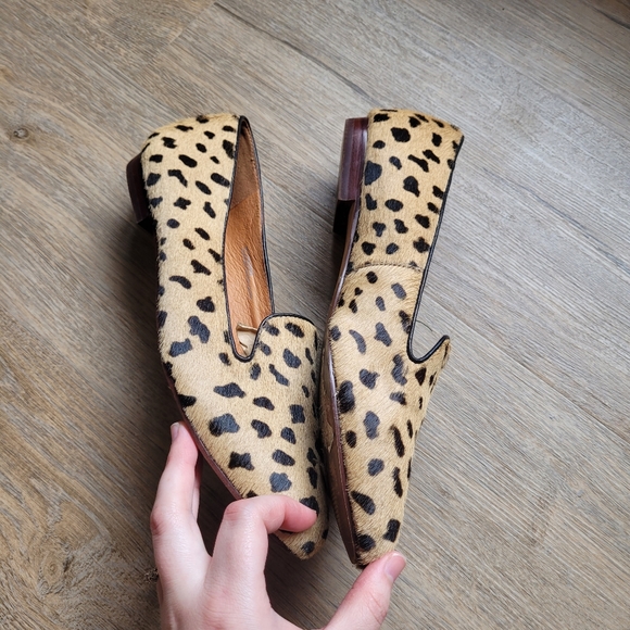 Madewell calf hair cheetah cat loafers slip ons flats - Picture 3 of 10